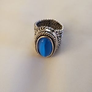 Large blue stone ring